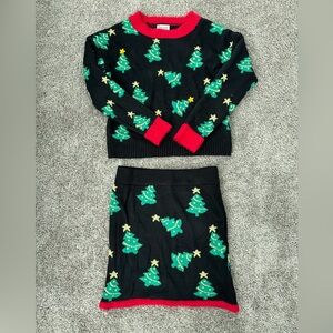 Holiday Christmas Set Tree Knit Sweater & Skirt Set” ⭐